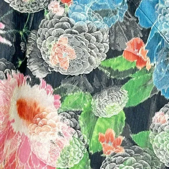 Bryn Walker Blouse Small Multi Floral Japanese Inspired Kimono 3/4 Sleeve Boho - Picture 5 of 10